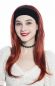 Preview: Perücke Halbperücke Stirnband lang glatt dunkles Rot Kupferrot Modell: H9306-350