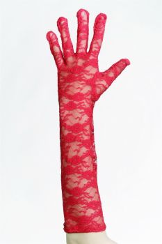 Handschuhe Damen Spitze Netz Rot Modell: Z075