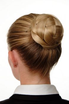 Aufwendig geflochten Haarknoten Dutt Blond Modell: Q399D