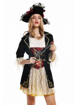 Piratin Barock Damenkostüm Seeräuberin Modell: W-0266