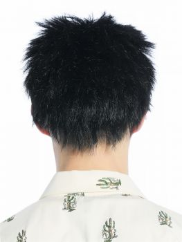 Perücke schwarz kurz struppig abstehende Haare Igel-Frisur retro Modell: 91803-ZA103
