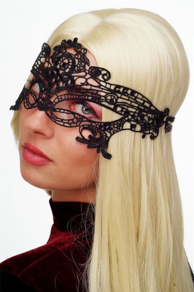 Halb-Maske Schwarze Spitze Venedig Modell: LS-001
