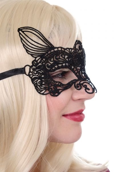 Maske Augenmaske Schwarz Kätzchen Modell: AE015A