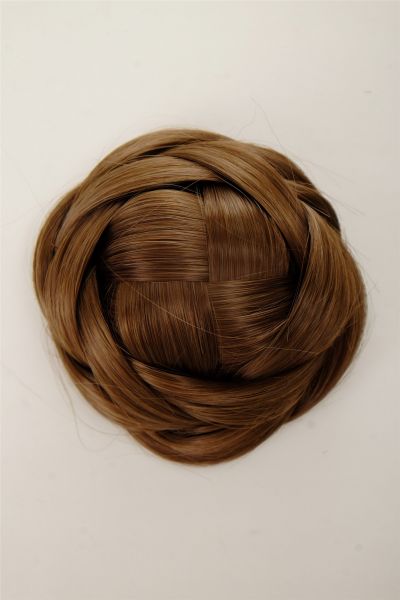 Aufwendig geflochten Haarknoten Dutt Braun Modell: Q399D