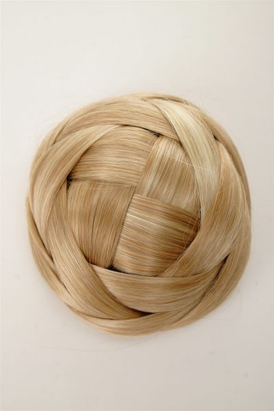 Aufwendig geflochten Haarknoten Dutt Blond Modell: Q399D