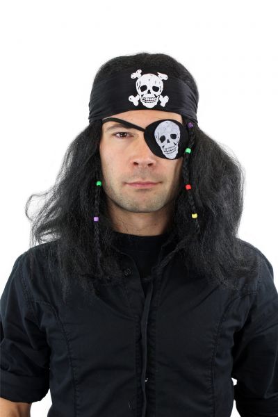 Piratenperücke mit Augenklappe Modell: 26583