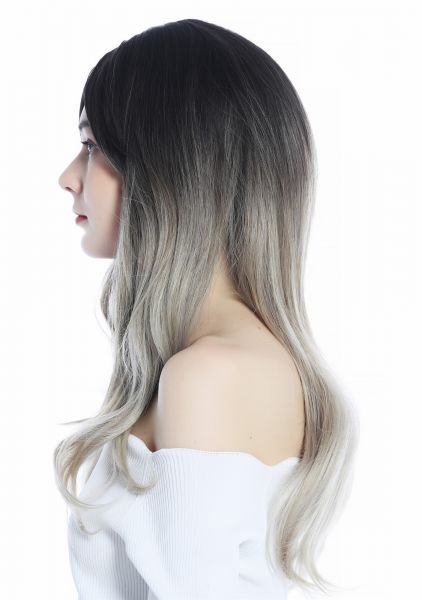 Perücke lang wellig Ombre Braun Blond Balayage Highlights Modell: LC179-5-R10T85/88A