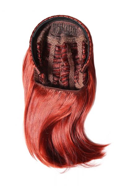 Halbperücke geflochtener Haarreif Glatt dunkles Kupferrot Modell: 90606+3-350