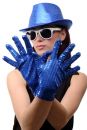 Handschuhe Pailletten Blau Modell: VQ-023